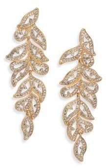 Adriana Orsini Pavé Crystal Leaf Drop Earrings