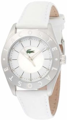Lacoste Women's 2000536 Biarritz Leather Strap Mother of Pearl Dial Watch