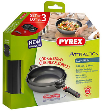 Pyrex Attraction 2 x Frying Pans 20 cm and 24cm with Handle