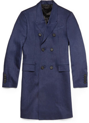Burberry Slim-Fit Linen Overcoat