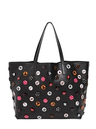 RED Valentino Medium Pins On Leather Tote Bag