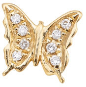Loquet 18-Karat Gold and Diamond Happiness Butterfly Charm