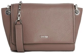 Calvin Klein Renee Small Leather Bag With Chain Strap - Taupe