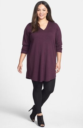 Eileen Fisher V-Neck Merino Sweater Dress (Plus Size)