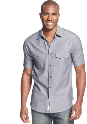 Sean John Short-Sleeve Big & Tall Textured Slub Shirt