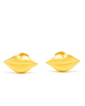 Marie Helene De Taillac 18K Yellow Gold Kiss Earrings