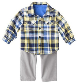 GE Genuine Kids from OshKoshTM Newborn Infant Boys' Long Sleeve Plaid Buttondown Shirt and Chino Pant