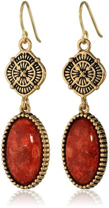 Barse Canyon" Red Sponge Coral Drop Earrings