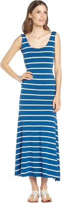 Nadia Tarr blue stripe stretch jersey tank mermaid dress