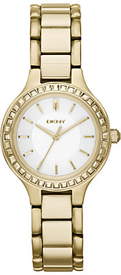 DKNY NY2220 Women's Chambers Glitz Watch, GoldWhite