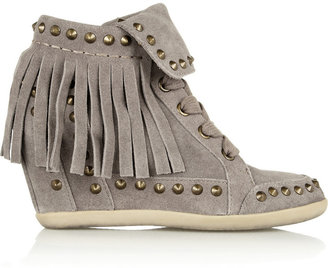 Ash Baba fringed suede wedge sneakers