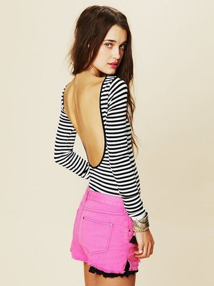 Free People Striped Low Back Top
