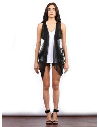 Samantha Eng The Draped Silk Leather Vest