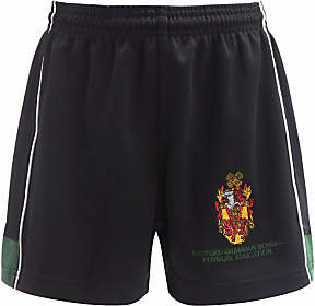 Unbranded Watford Boys' Grammar School Sports Shorts, Black/Green