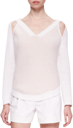 3.1 Phillip Lim V-Neck Sweater with Cold Shoulders