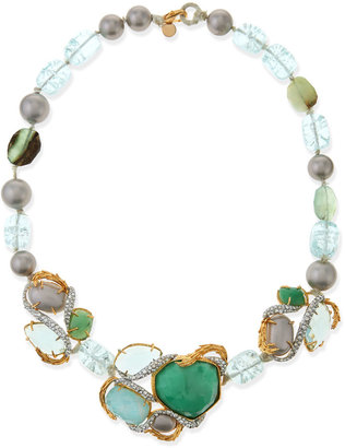 Alexis Bittar Maldivian Necklace with Green Stones