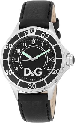 D&G 1024 D&G Dolce & Gabbana Dolce & Gabbana Women's NEW ANCHOR DW0509 Black Leather Analog Quartz Watch with Black Dial