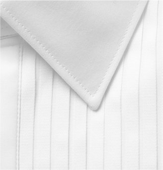 Saint Laurent White Bib-Front Cotton Tuxedo Shirt