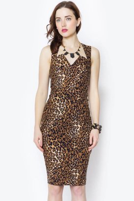 Rubber Ducky Leopard Print Midi Dress