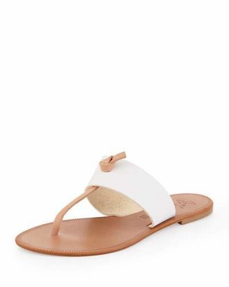 Joie Nice T-Strap Thong Flat Sandal, White/Natural