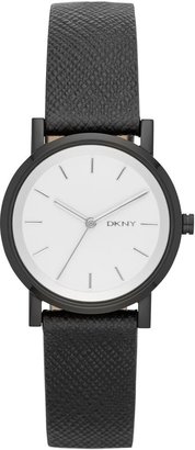 DKNY NY2186 Edge ladies black leather watch