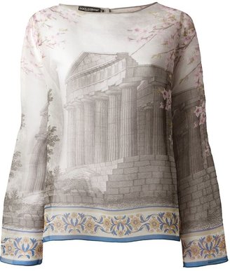 Dolce & Gabbana ancient temple print top