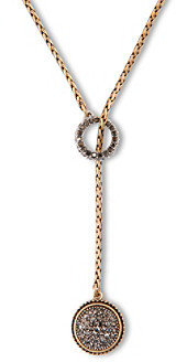 Lucky Brand Two-Tone Pave Lariat Necklace