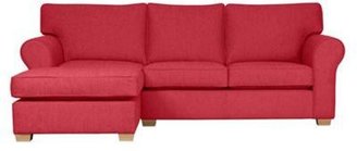 Debenhams Pink 'Aster' left hand facing corner chaise sofa with light wood feet