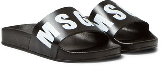 MSGM Black Branded Sliders