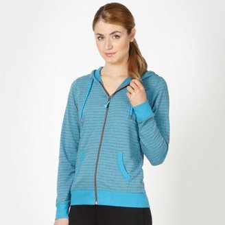 XPG by Jenni Falconer Turquoise striped fitness hoodie