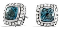 David Yurman Petite Albion Earrings with Hampton Blue Topaz & Diamonds
