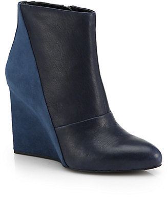 See by Chloe Suede & Leather Wedge Ankle Boots