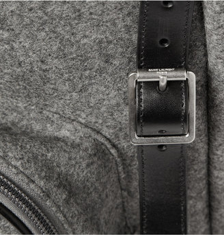 Saint Laurent Leather-Trimmed Flannel Backpack
