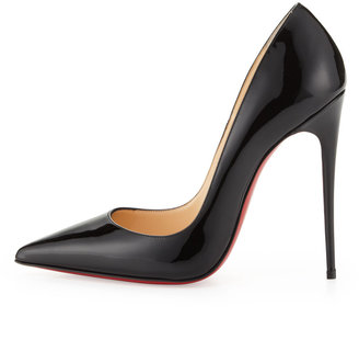 Christian Louboutin So Kate Patent Pointed-Toe Red Sole Pump, Black