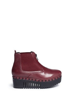 'Charlotte' leather platform Chelsea boots