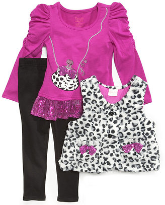 Nannette Baby Set, Baby Girl 3 Piece Shirt, Vest and Pant Set