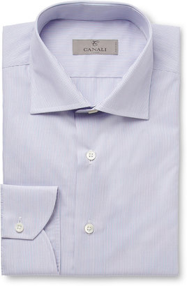 Canali Lilac Striped Cotton Shirt