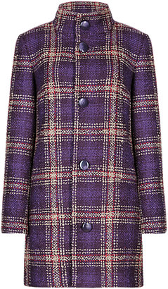 Classic ButtonsafeTM Checked Coat with Wool
