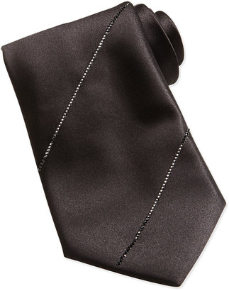 Stefano Ricci SwarovskiÂ® Crystal Silk Tie, Black
