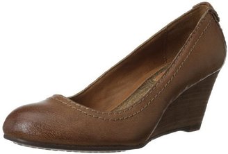 Calvin Klein Jeans CK Jeans Women's Tania Tumbled Leather Wedge Pump,Tan,7 M US