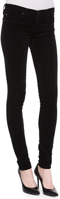 AG Jeans Super Skinny Velvet Leggings, Super Black Velvet
