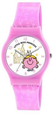 Little Miss Kids' Princess pink and cream patterned PU strap analogue watch