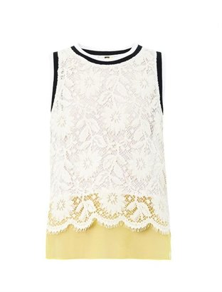MSGM Lace and organza tank top