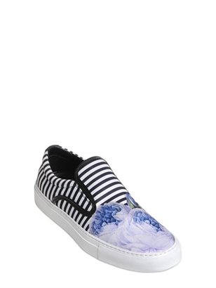 Mother of Pearl Striped Techno Satin Slip-On Sneakers
