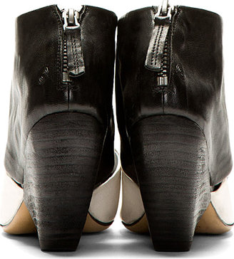 Marsèll Black & White Curved Ankle Boots