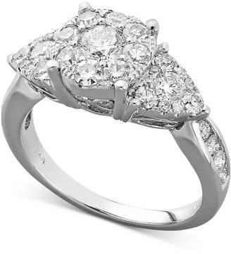 Macy's Trilogy Diamond Engagement Ring in 14k White Gold (1-1/2 ct. t.w.)