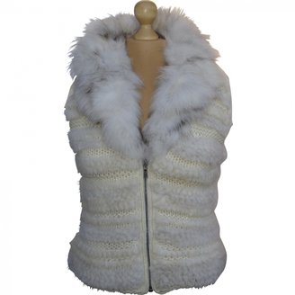 Saint Laurent White Fur Knitwear
