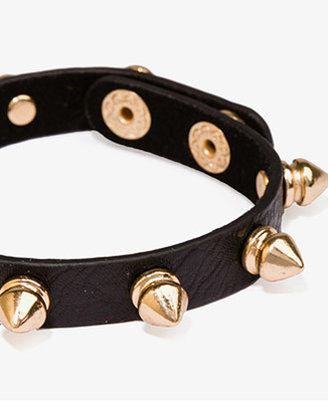 Forever 21 Faux Leather Spiked Bracelet