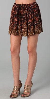 Haute Hippie Floral Embroidered Skirt