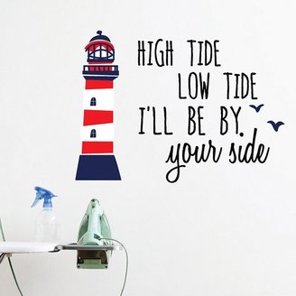 Little Sticker Boy Little Studio High Tide Low Tide At The Lighthouse Wall Decal